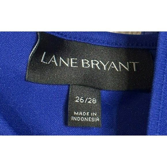 Lane Bryant Ladies Purple Multi-Color Belted Knee Length Stylish Dress SZ 24/26 - Picture 9 of 9